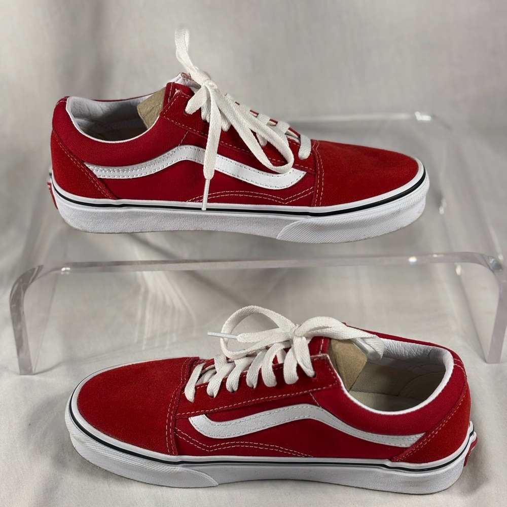 Vans Red and White Women's Sneakers - Picture 4 of 4